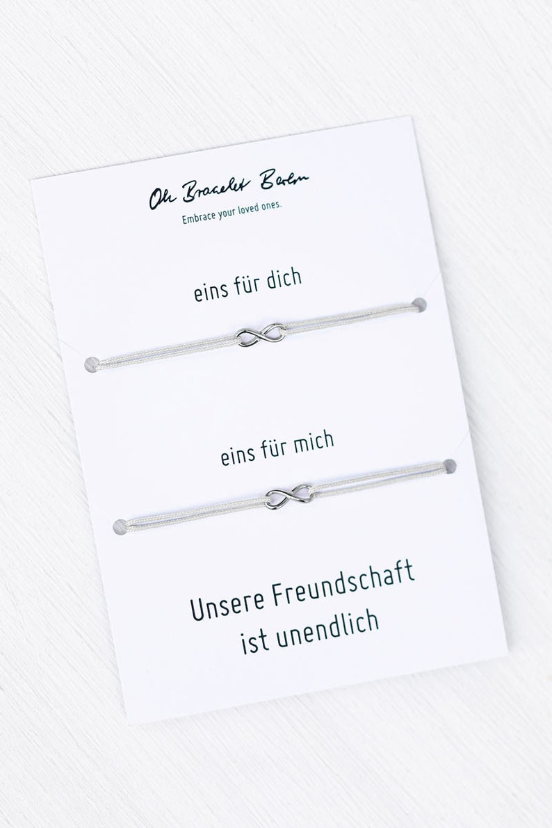 Friendship bracelet Infinity Set of 2 White