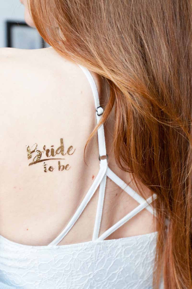 Gift silver or rose gold in the colours gold Tattoo Set \u00bbTeam Bride\u00ab for JGA