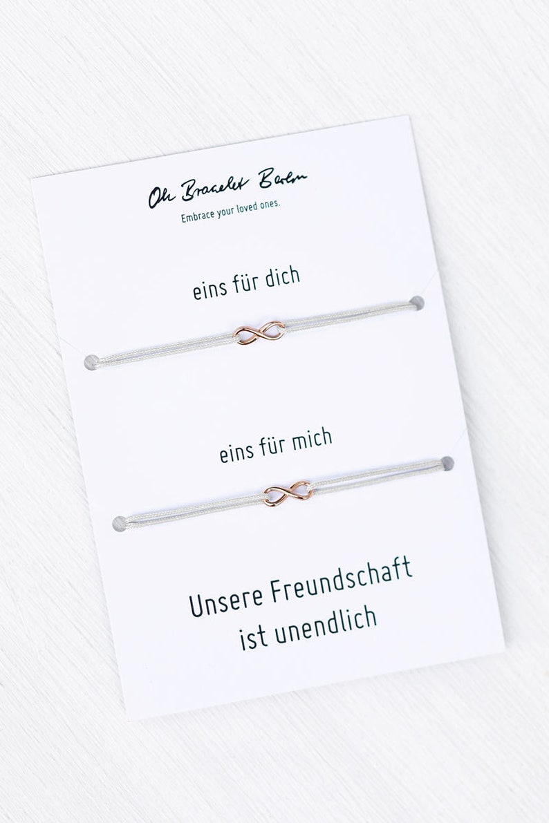 Friendship bracelet Infinity Set of 2 White
