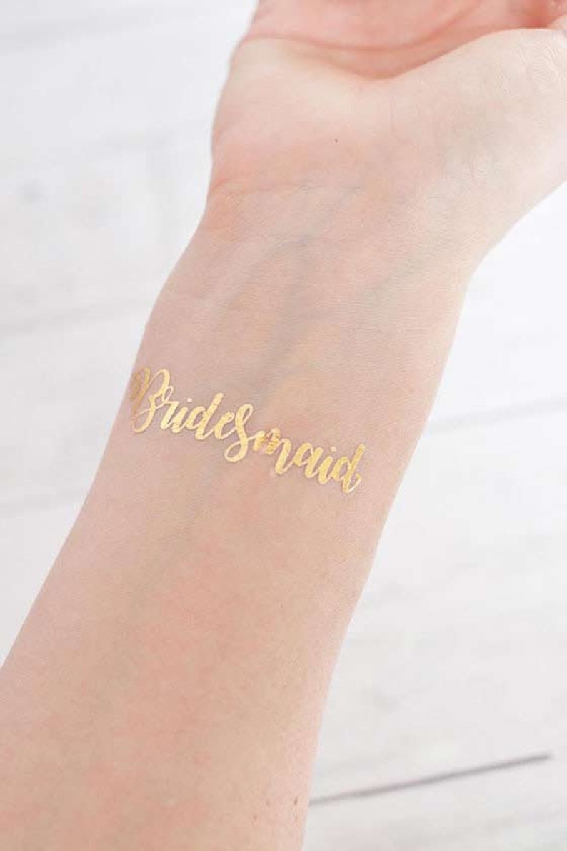 Gift silver or rose gold in the colours gold Tattoo Set \u00bbTeam Bride\u00ab for JGA