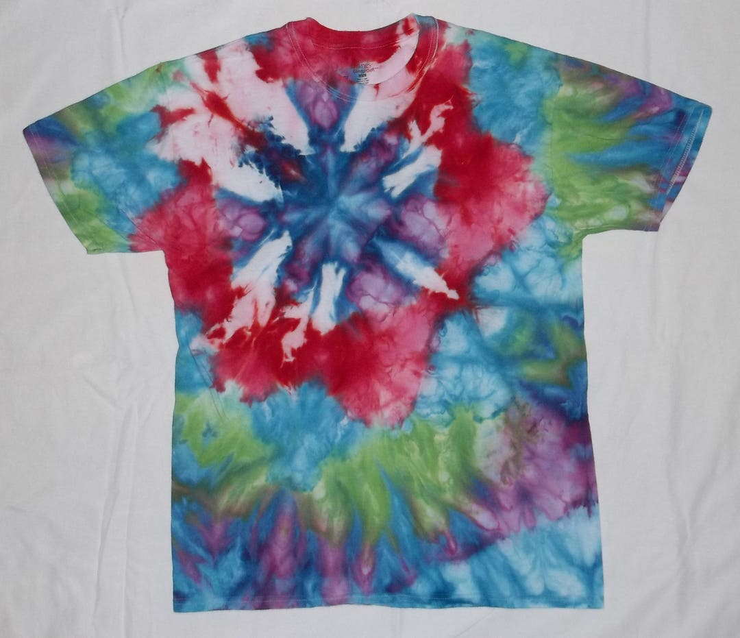 ICE DYED Adult Medium Kaleidoscope Tiedye Tshirt free Etsy