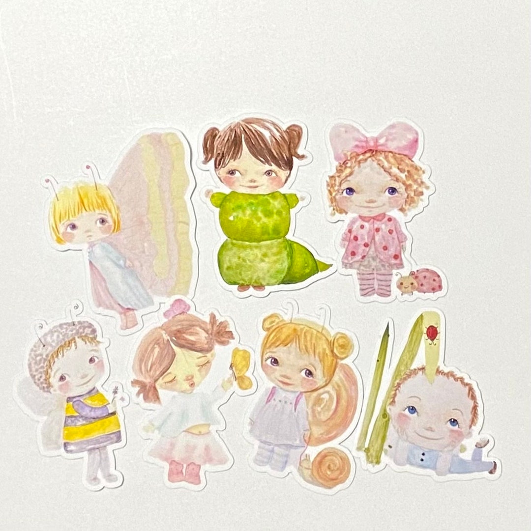 Whimsy Stickers Set of 7 Vinyl Stickers. Whimsical, Cute, Original. Bugs. Original. - Etsy