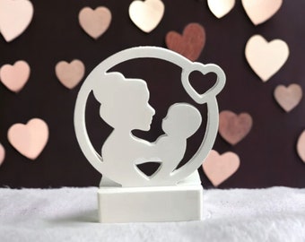 Silicone mold, insert, Hello Baby, mother and child, for tealight holder plate