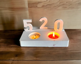 Stampo per colata in silicone, stampo in silicone, numeri 0 - 9, forma moderna, compleanno, età, inserto per piastra porta tealight, stampi per colata