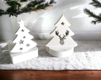 Silicone mold, insert, Christmas tree, elk, for tealight holder plate, romantic, cozy