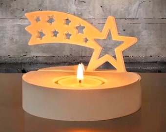 Stampo in silicone a inserimento, stella, per piatto porta tealight, romantico, accogliente