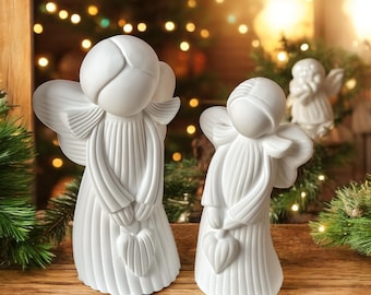 Engel Silikonform Weihnachten – 2 Engel-Formen für Gießharz, Beton, Raysin & Seife | DIY Engel Deko