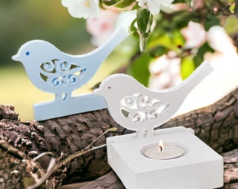 Silicone mold, slide-in, bird, for tealight holder plate, romantic, cozy