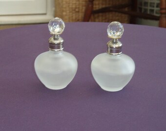 Vintage Frosted Glass Perfume Bottles   -   REDUCED