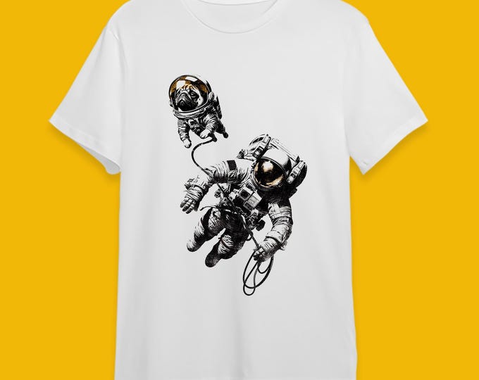 Space Walk...In the Dog" – Astronaut Dog T-Shirt – Funny Space Tee for Dog Lovers – Quirky Unisex Graphic Tee – Misfits + Mayhem