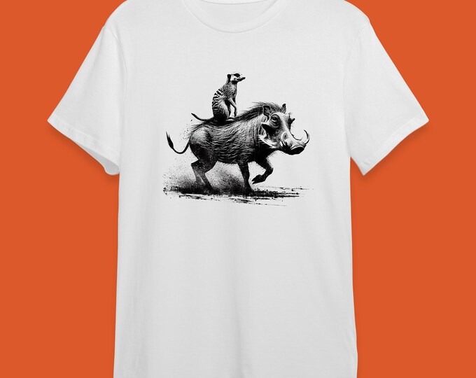 No Worries Tee, Meerkat & Warthog Safari Tee | Wild Ride T-shirt | Hakuna Matata Shirt | Nature Lovers Gift | Wildlife Adventure Tee