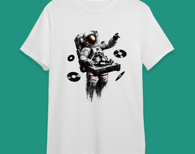 Orbital DJ T-Shirt – Space Vinyl Graphic Tee – Cosmic Streetwear Shirt – DJ Gift for Music Lovers – Misfit Alternative Fashion UK