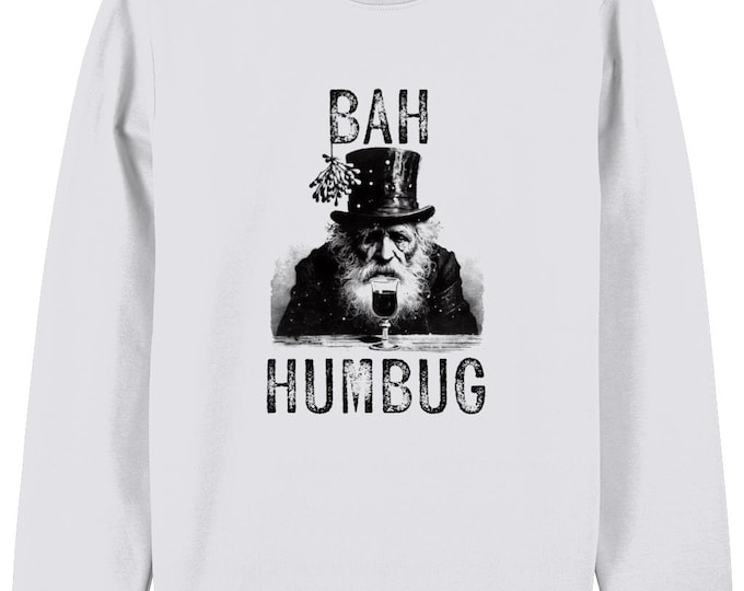 Bah Humbug Christmas Sweatshirt – Alternative Xmas Jumper – Gothic Festive Streetwear – Moody Holiday Gift – Misfits & Mayhem Co