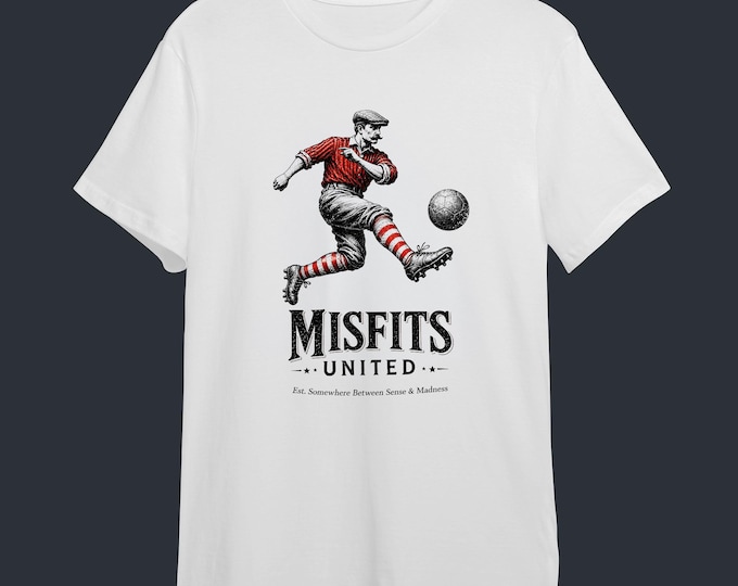 Vintage Football T Shirt, Retro Football Fan Gift, Misfits United Graphic Tee, Terrace Culture Streetwear