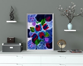 42-1 pcs "FOLK" digital file drawing artwork A4+A3; shine; color drawing, poster; drawing flowers