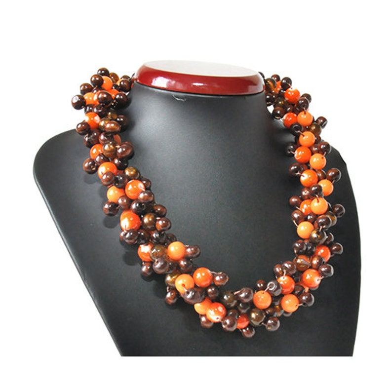 effective; wooden beads for a gift; 3286 3d necklace; light glass beads; every day