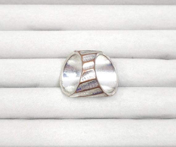 109 Large Statement Ring – Silver Plated Textured… - image 6