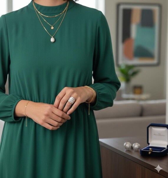 109 Large Statement Ring – Silver Plated Textured… - image 2