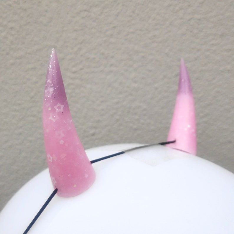 Pastel Pink and Purple Fairykei Resin Demon Horns