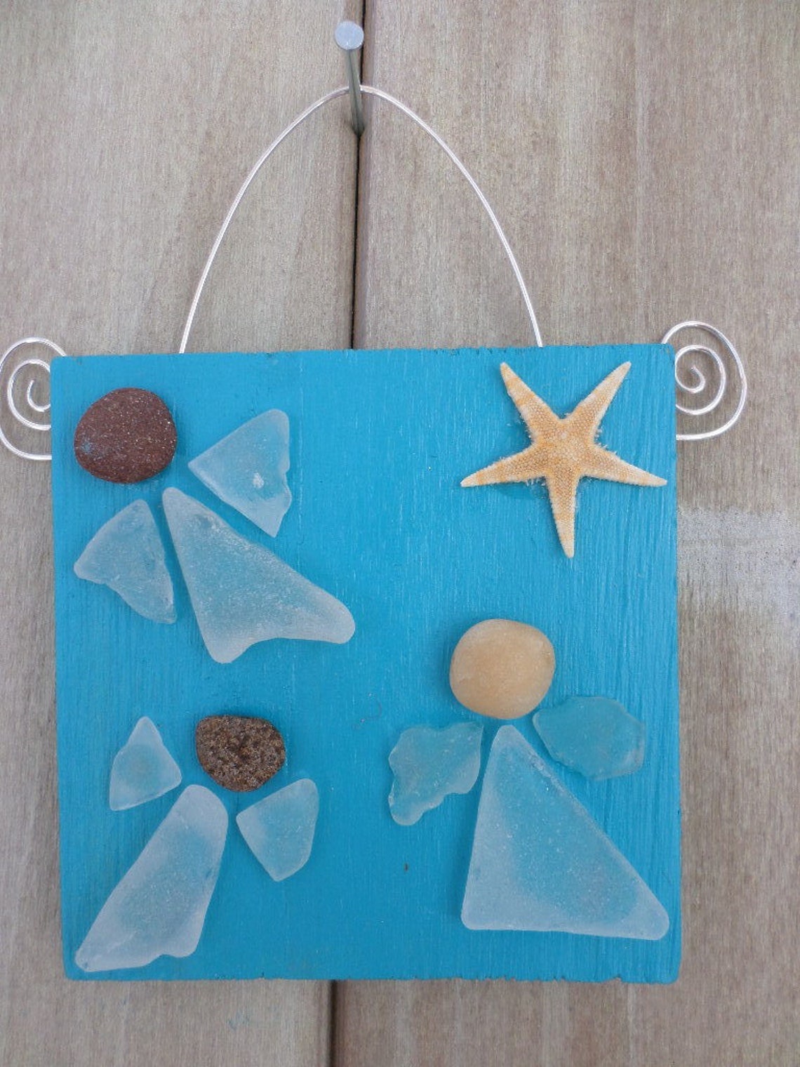 Sea Glass Angel Ornament/wall Hanging 3 Angels | Etsy