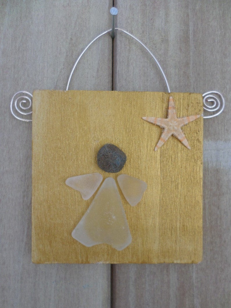 Sea Glass Angel Ornament/Wall Hanging 1 angel | Etsy