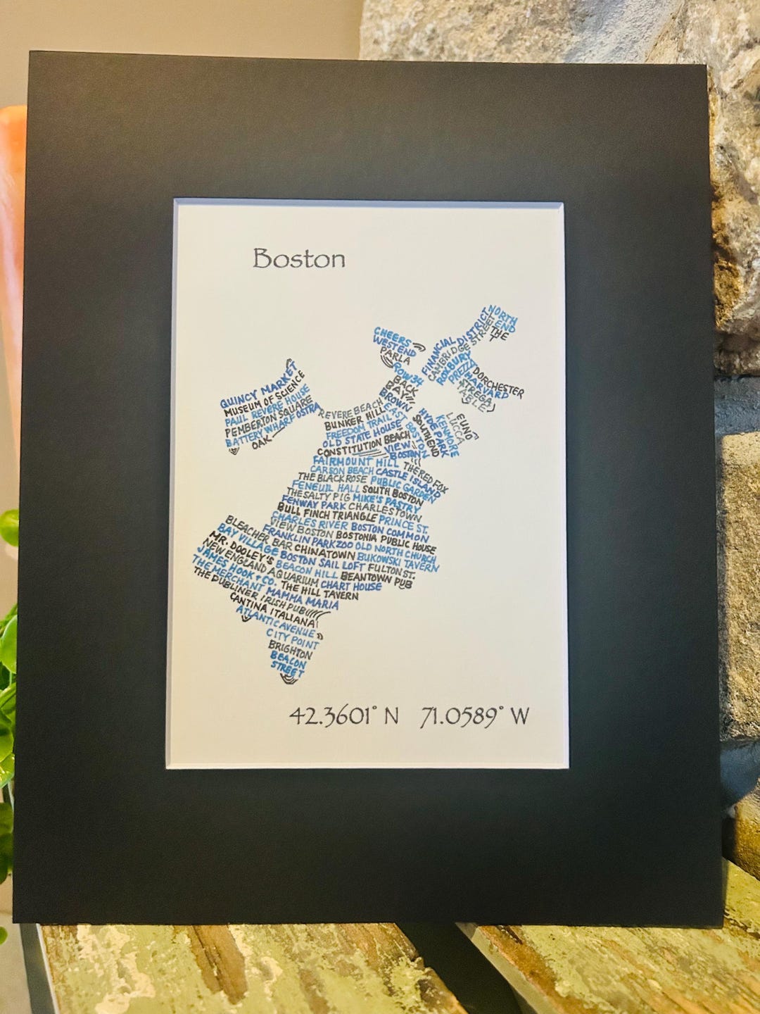Boston Word Map - Etsy