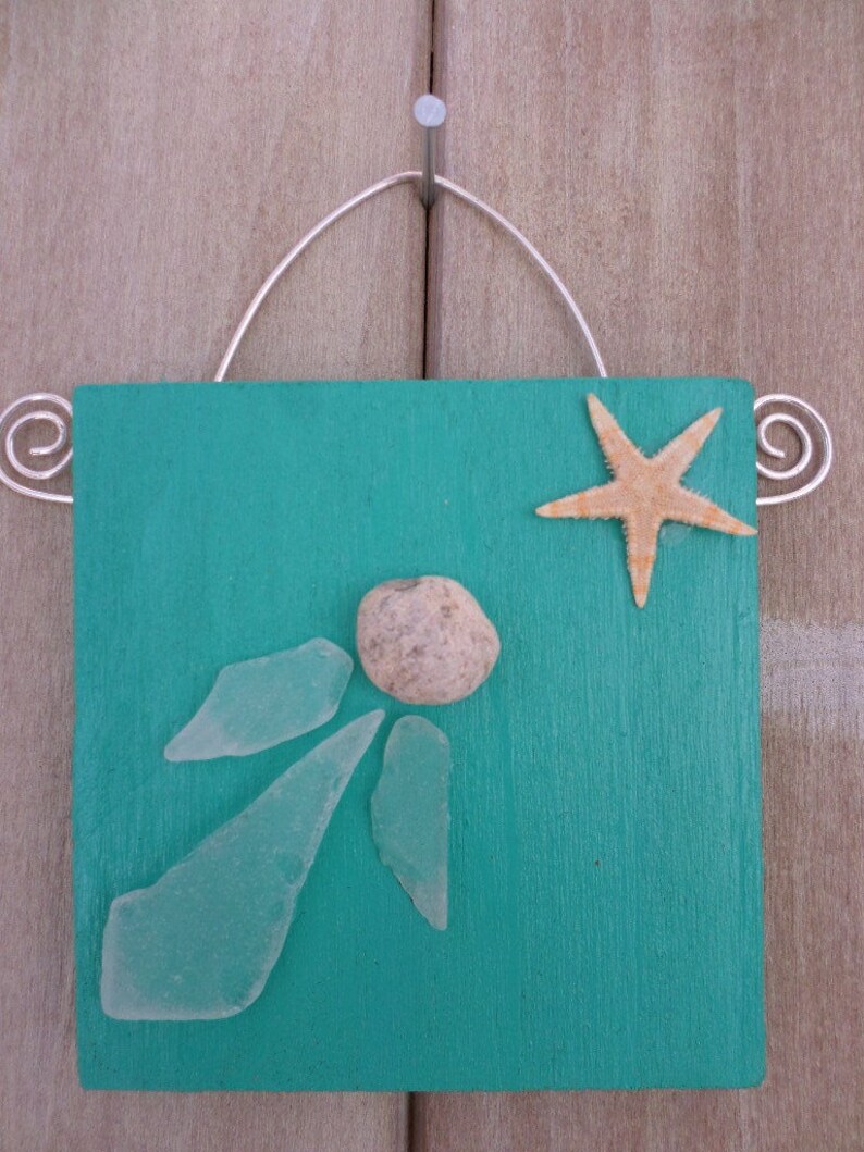 Sea Glass Angel Ornament/Wall Hanging 1 angel | Etsy