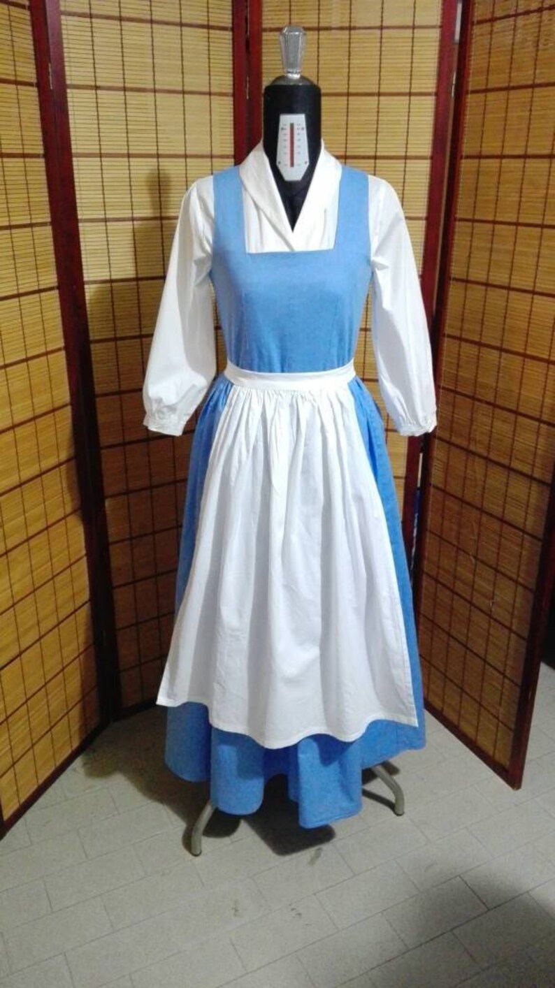 Belle Beauty And The Beast Cosplay Costume Blue Etsy