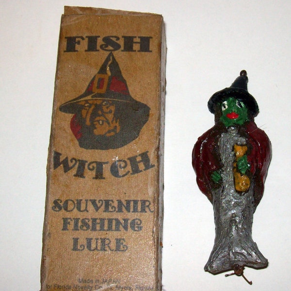 Vintage Novelty Souvenir of Old Florida Sea Witch Halloween Witch Boxed Fishing Lure