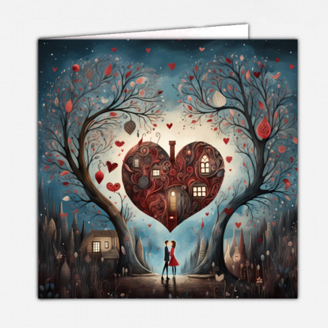 Valentine Paper Cad, Heart Love Note Cards, Valentine's Day Love Cards