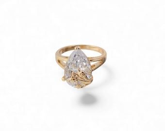 Elegantes anillos chapados en oro de 18k para un estilo atemporal - Chic para el glamour diario - Regalo de Navidad - Anillos de joyería