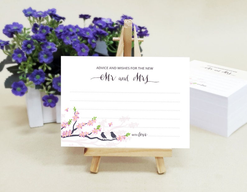 PRINTED marriage advice cards Wishes cards printed Advice cards wedding