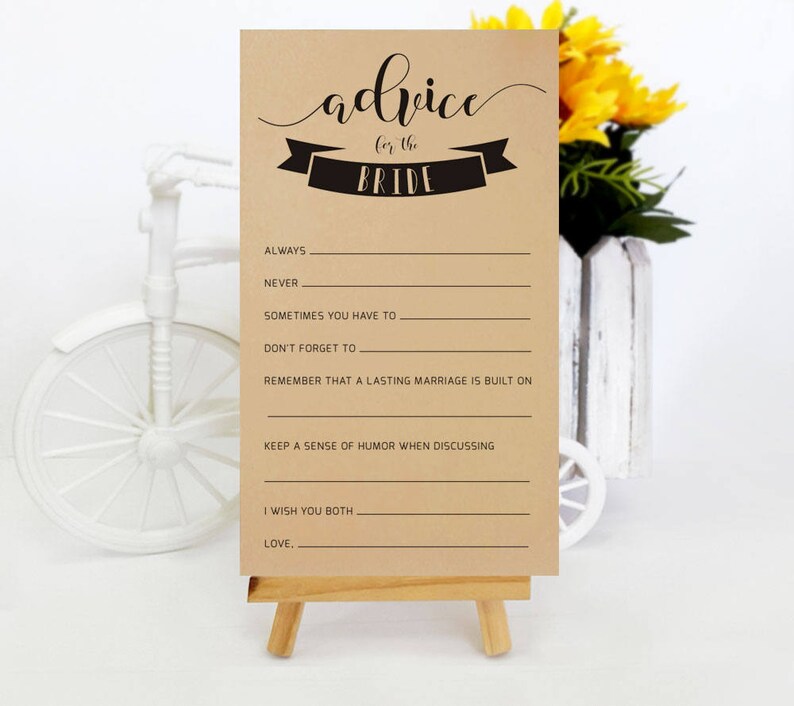 Pack of 100 cards Bridal shower mad libs PRINTED Bridal shower advice cards Advice for the bride cards