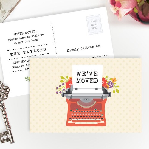 PRINTED New Home Announcement Card Moving Postcards With Etsy