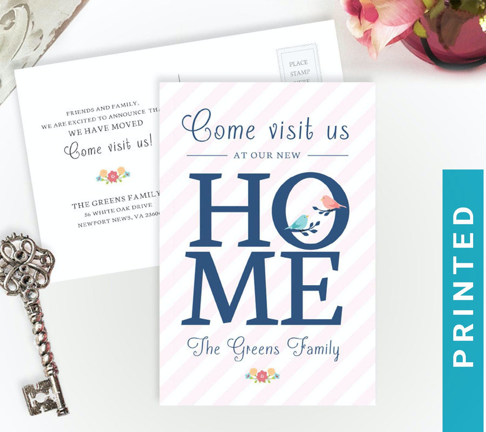 PRINTED new home announcement card 4X6 moving postcards Etsy