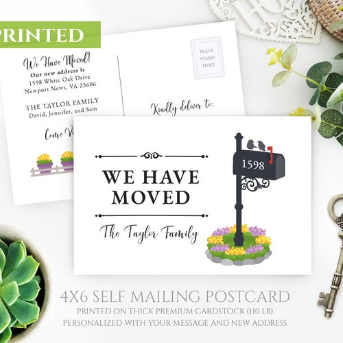 PRINTED New Home Announcement Card Moving Postcards With Etsy
