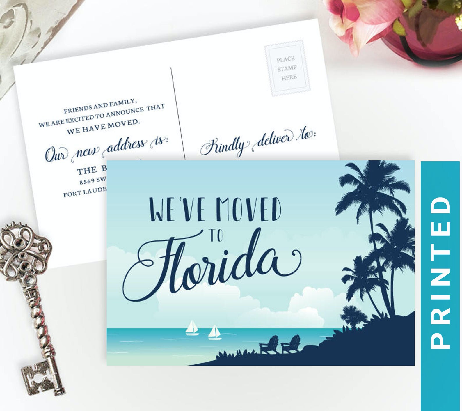 PRINTED we've moved to Florida Moving announcement Etsy