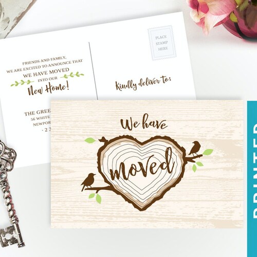 PRINTED New Home Announcement Card Moving Postcards With Etsy