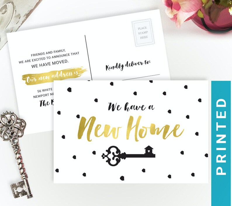 PRINTED New Home Card Personalized New Address Postcards Etsy