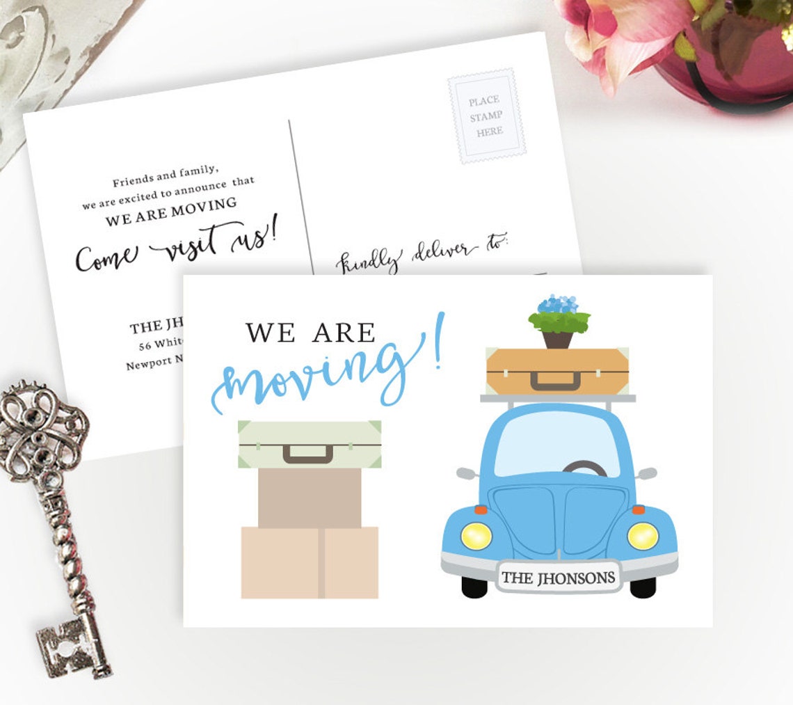 PRINTED Personalized New Home Card We Are Moving Postcards Etsy