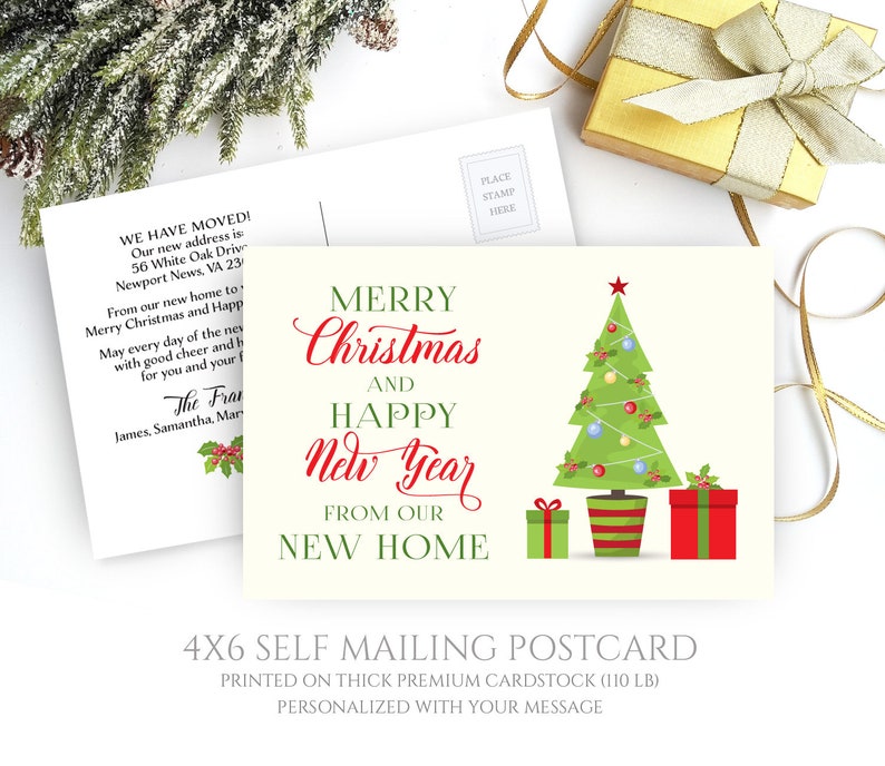 Christmas moving cards Holiday moving announcements PRINTED Etsy