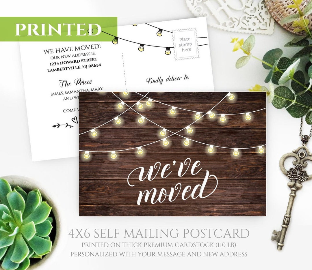 PRINTED New Home Announcement Card Moving Postcards With Etsy