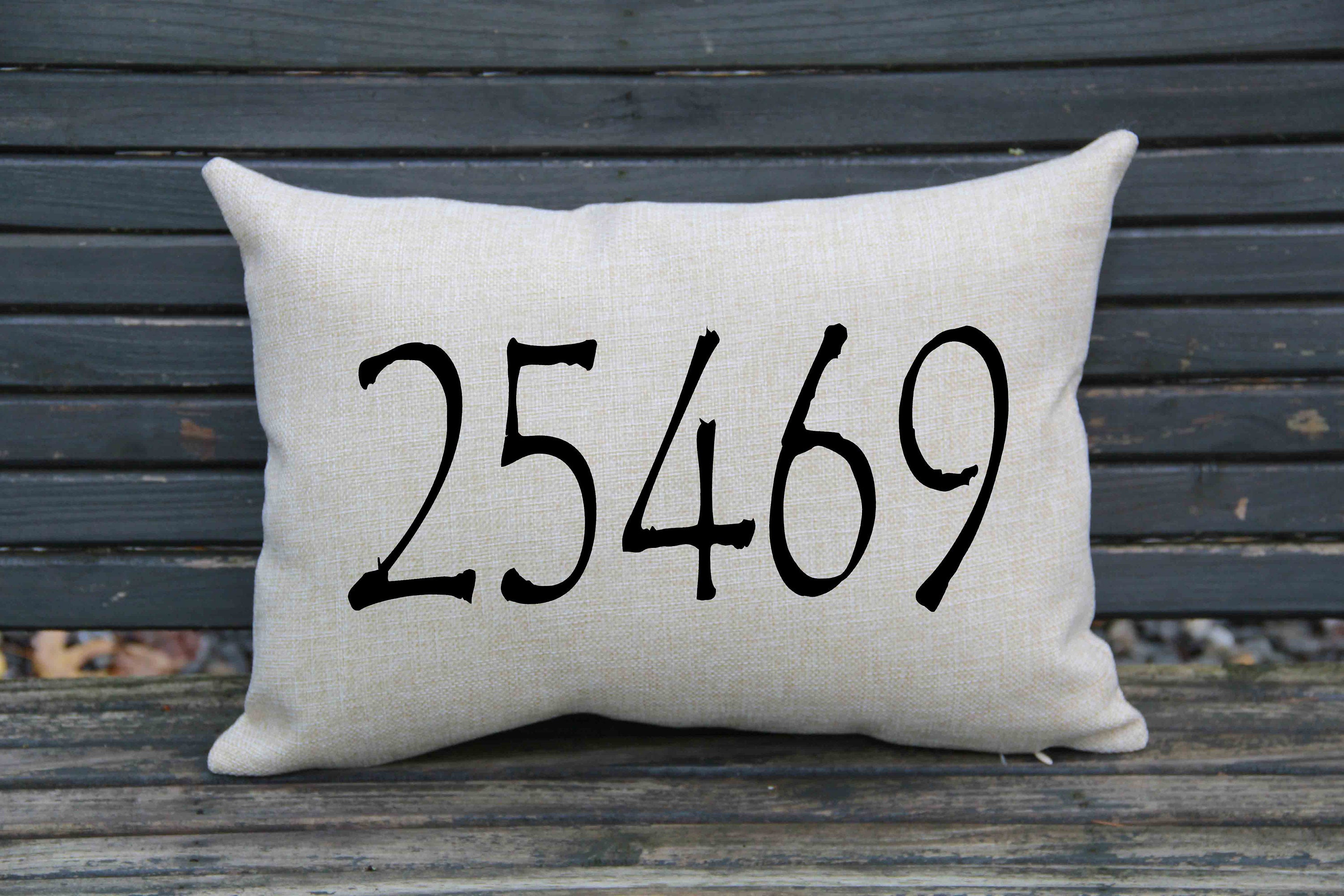 Zip Code Pillow Throw Pillows Zipcode Pillow Covers Home Etsy