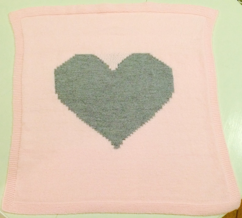 Custom Heart Knit Baby Blanket Etsy