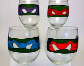 Teenage Mutant Ninja Turtles - Handpainted Glass