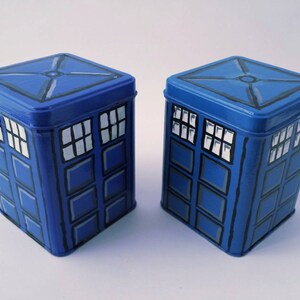 T.A.R.D.I.S - Hand Painted Upcycled Tea Tin