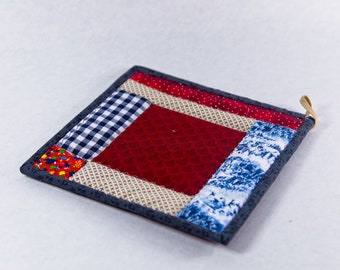 handmade scrappy quilted potholder