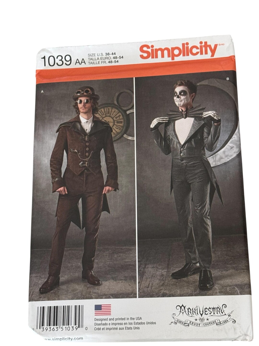 Simplicity Steampunk Pattern Simplicity 1039 Men's Steampunk Costume Sewing Pattern Sizes 38-44 - Etsy