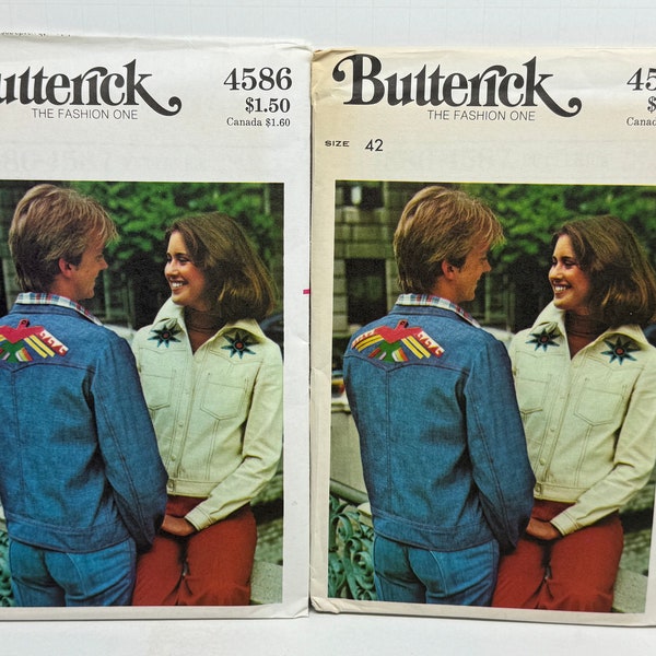 Butterick 4586 or 4587 Men’s or Women’s Jacket Sewing Pattern Your Choice Misses 14 or  UNCUT Vintage