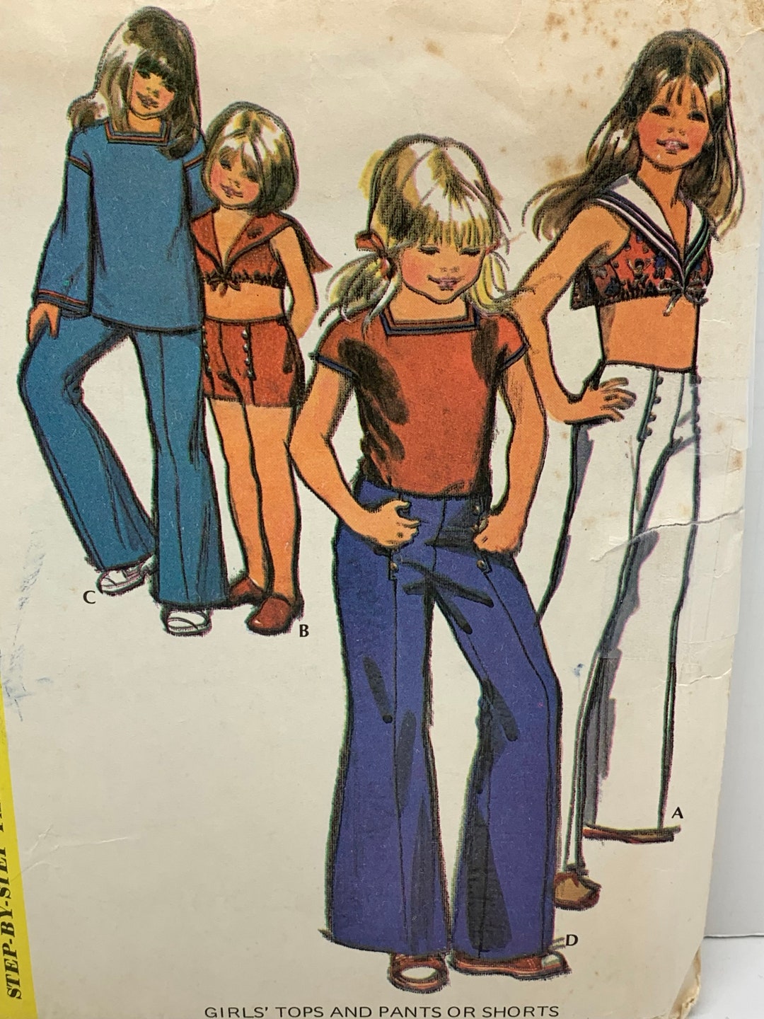 Mccall’s 3624 Girls Tops, Wide Leg Pants & Shorts Sewing Pattern ...